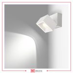 Spot apparent Carré C01102 blanc en aluminium