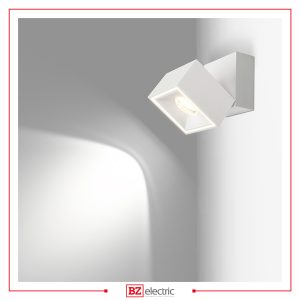 Spot apparent Carré C01102 blanc en aluminium