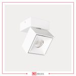 Spot apparent Carré C01102 blanc en aluminium