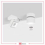 Spot apparent Carré ou Rond - C01103-C01102 blanc en aluminium