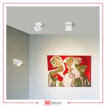 Spot apparent Carré ou Rond - C01103-C01102 blanc en aluminium