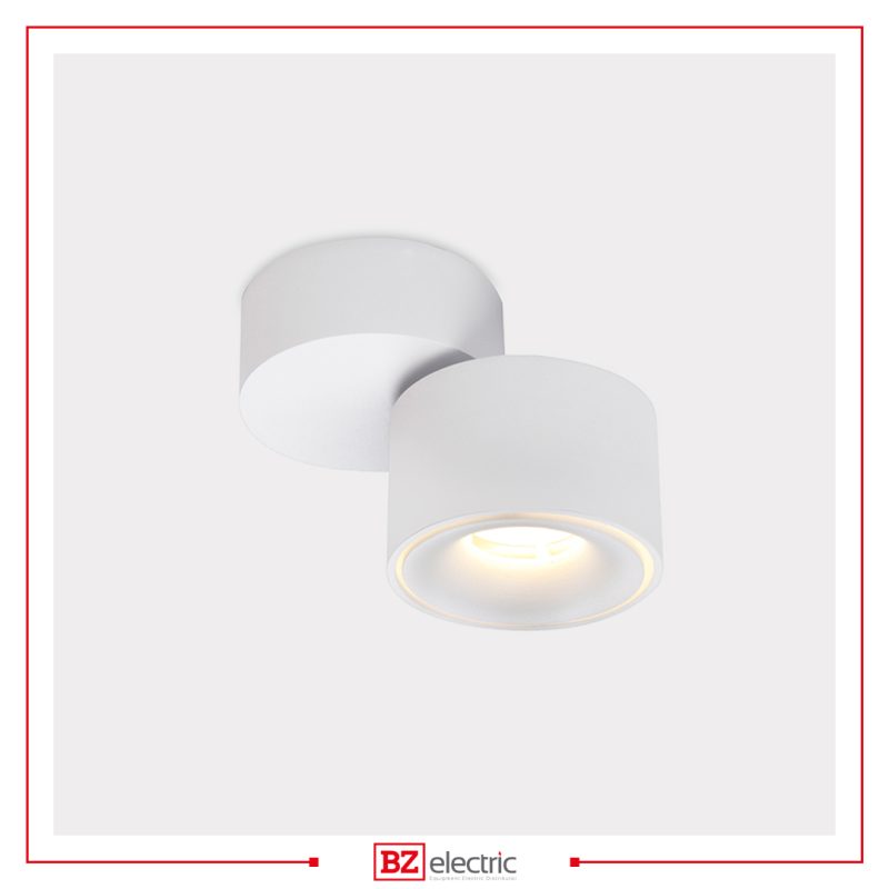 Spot apparent Rond C01103 blanc en aluminium