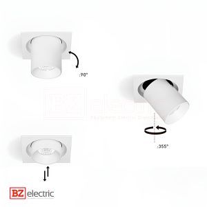 Spot LED BZ Lighting 8W 12w 20w orientable 3000K aluminium blanc C01018B