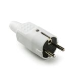 Fiche male 2p+t 16a caoutchouc blanc 1104b